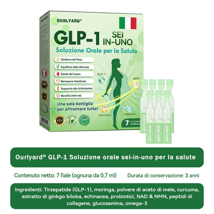 Ourlyard® 🔥 GLP-1 Sei-in-Uno Soluzione Orale per la Salute (Solo una volta al giorno, cambiamenti visibili in 7 giorni) 👩‍⚕️ Per obesità, salute cardiovascolare, diabete, apnea notturna, salute intestinale, problemi articolari e molto altro ancora